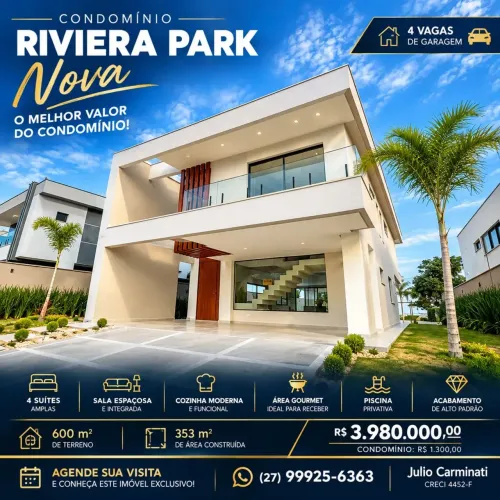 JCC - Riviera Park com 5 quartos/4 suites em Santa Paula - Vila Velha - ES