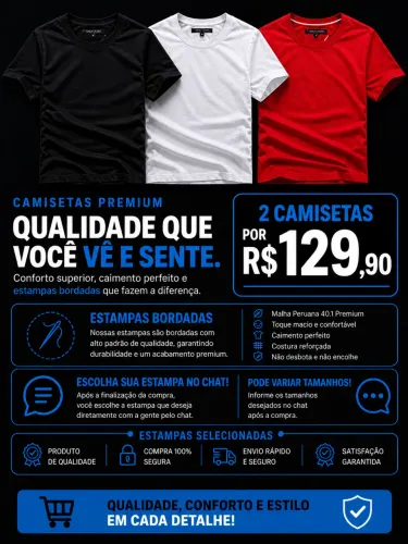 Camisetas masculina premium 