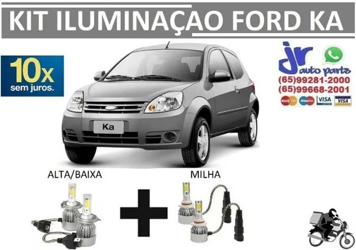 Kit Lampada Ultra LED Ford Ka 2010 6000K 12V 24V