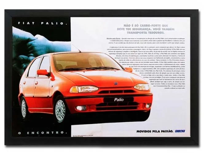 Fiat Palio 1996 - Quadro decorativo com propaganda ou matéria de revista