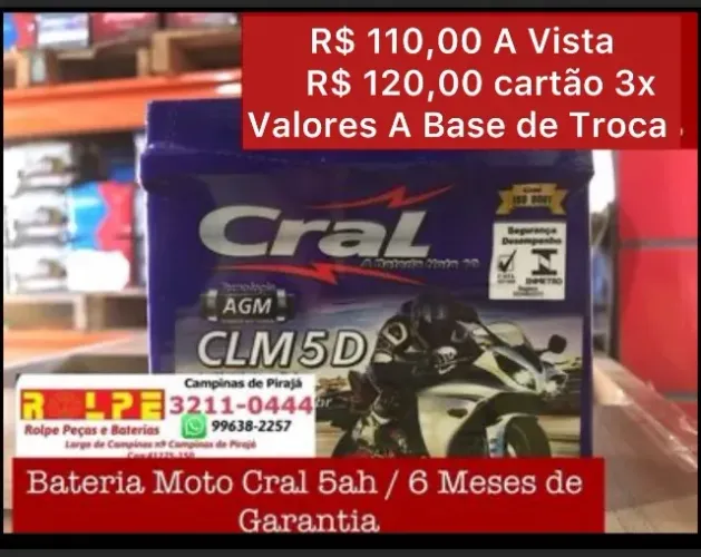 Bateria de Moto Cral 5 Amperes