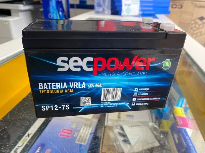 BATERIA SECPOWER 12V 7AH NOBREAK VRLA AGM 1