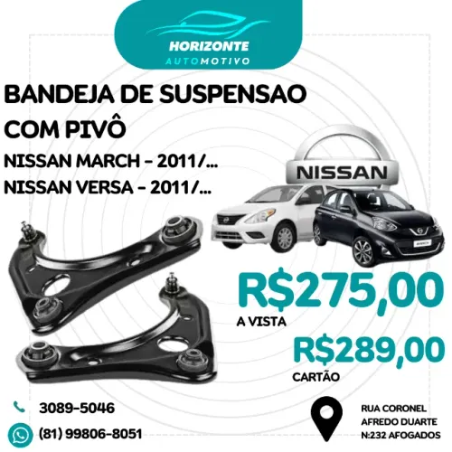 bandeja da suspensão Nissan March e Versa 2011/