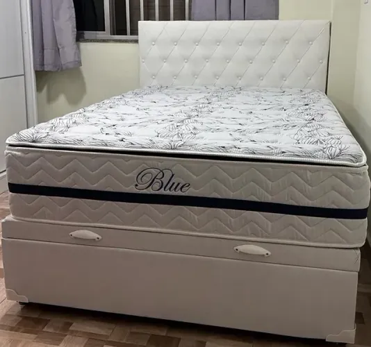 Cama box com base baú excelente qualidade espuma D33 pronta entrega