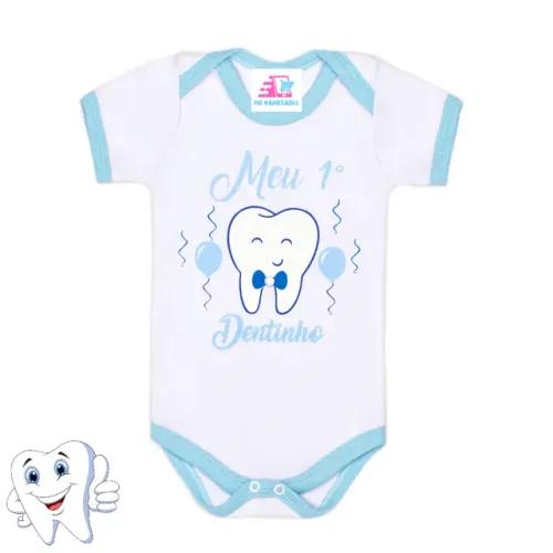 Body temático Meu Primeiro Dentinho - Body Mesversario 