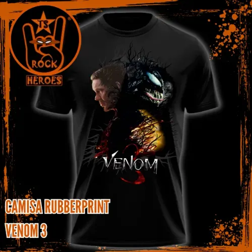 Camisa Rubberprint Venom 3 100% Algodão com Imagem em Alta Resolução Frete Grátis
