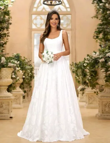 Vestido de noiva branco civil/cartório M minimalista tecido nobre - Usado apenas 1 vez