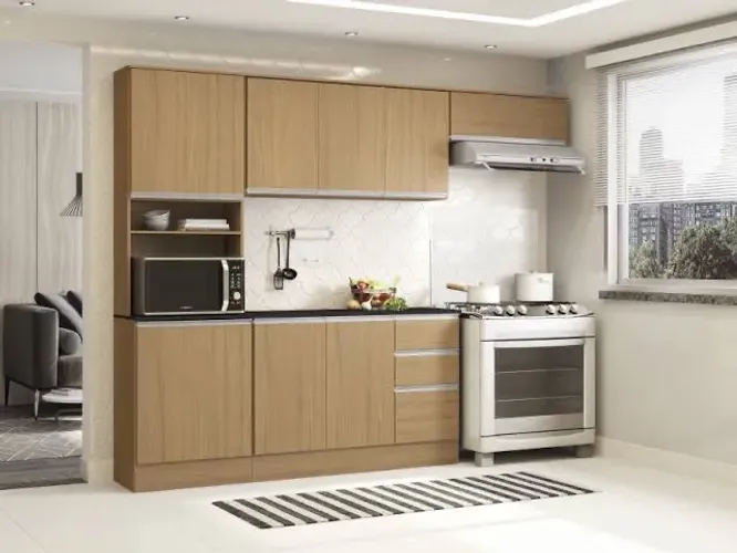 Armário de Cozinha 7 Portas Novo Marrom