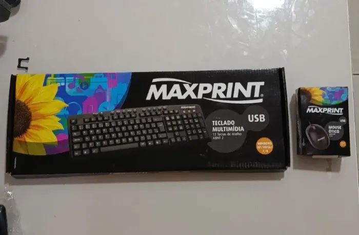 Combo Teclado + Mouse USB Print Max Novos na Caixa