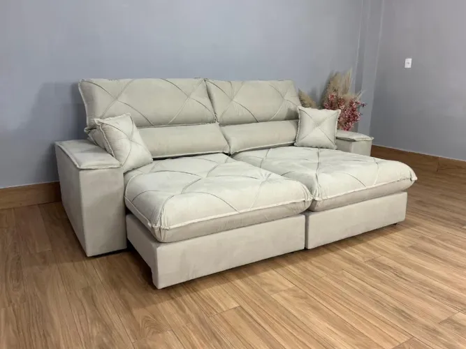 Sofá Retrátil e Reclinável Milão 2.50m Molas Ensacadas l64