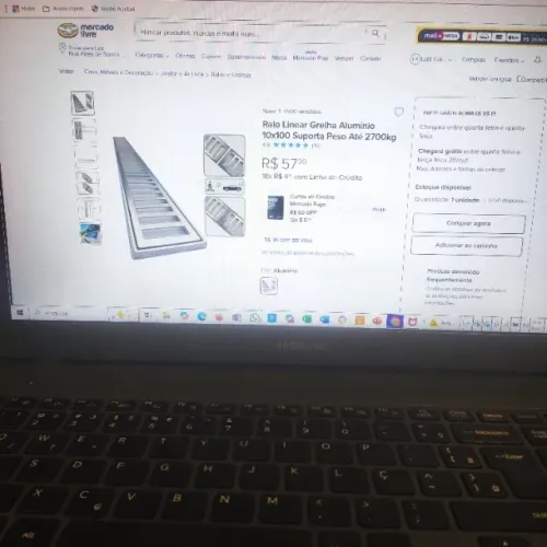 14 GRELHAS COM CAXILHO PARA RALO EM ALUMINIO 10 CM DE LARGURA X 50 CM DE COMPRIMENTO 