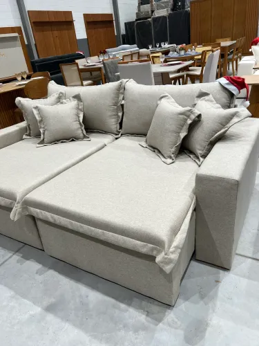 Sofá Cama Slim Linho Bege NOVO OUTLET DE FABRICA