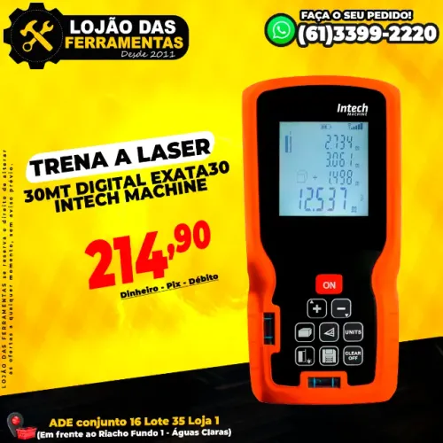 Trena a Laser 30Mt Digital Exata30 Intech Machine
