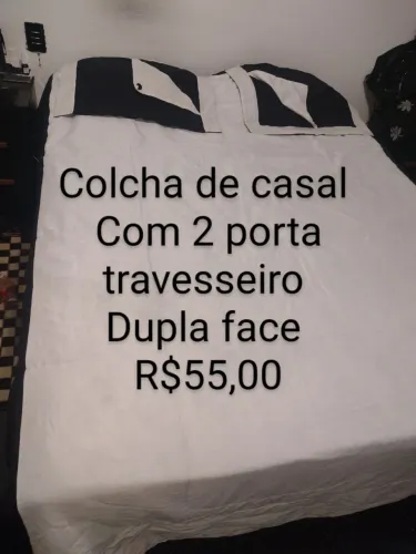 Colcha de Casal com 2 Porta Travesseiro Dupla Face