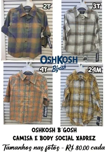 Camisa e Body Social Xadrez Oshkosh B'gosh