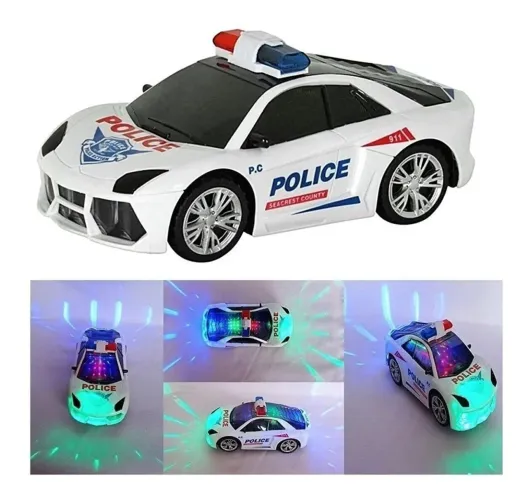 Carro de polícia bate e volta 