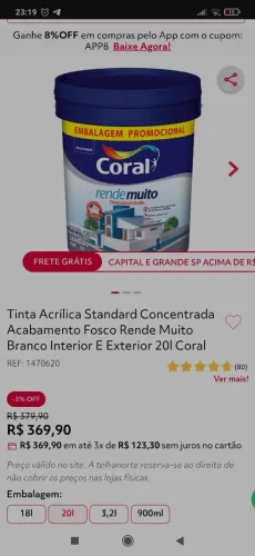 Tinta para parede coral concentrada