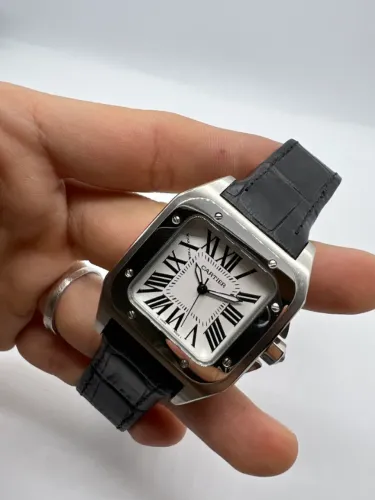 Cartier Santos Couro Luxo Automatico