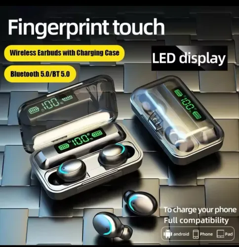 Fones sem fio Bluetooth f9 black