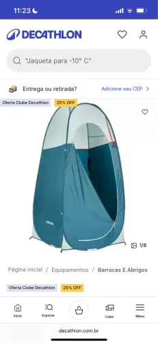 Barraca banheiro camping 