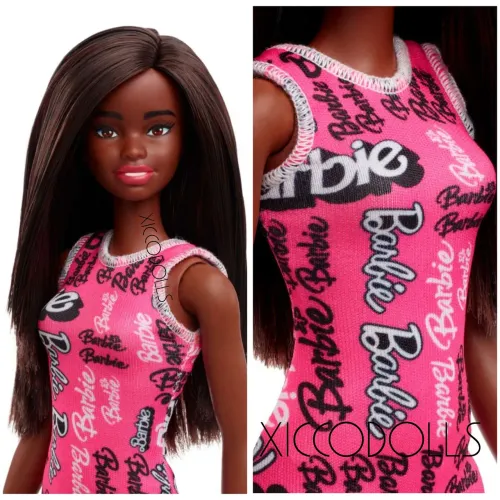 Boneca Barbie Negra com vestido Pink