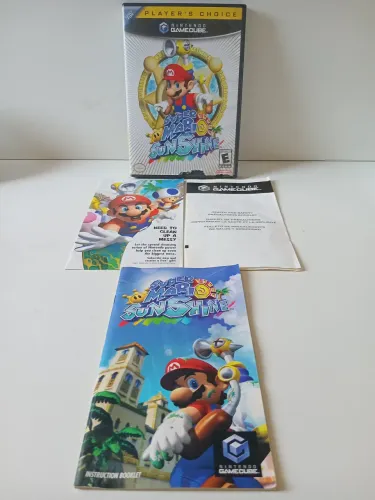 Caixa e manuais originais Super Mario Sunshine