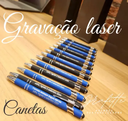 Caneta gravada a laser
