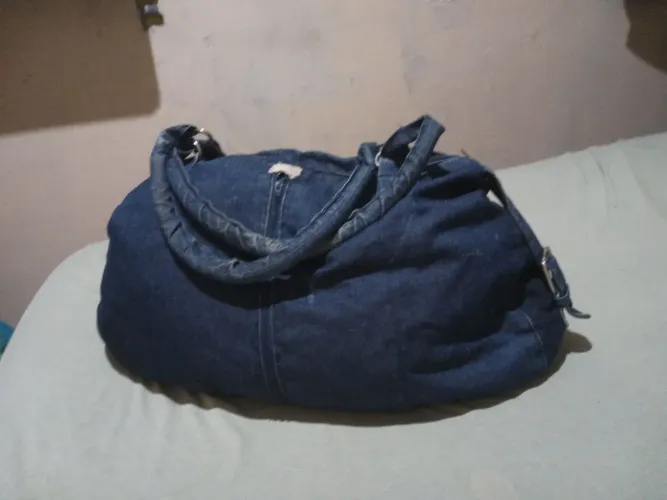 Bolsa de Ombro Jeans Azul Escuro Feminino