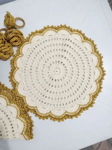 Sousplat/ Jogo Americano Crochê - Luxo e Elegância para sua Mesa