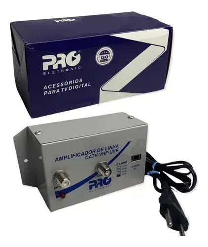 Amplificador De Linha Vhf/uhf 30db Pqal-3000 Proeletronic