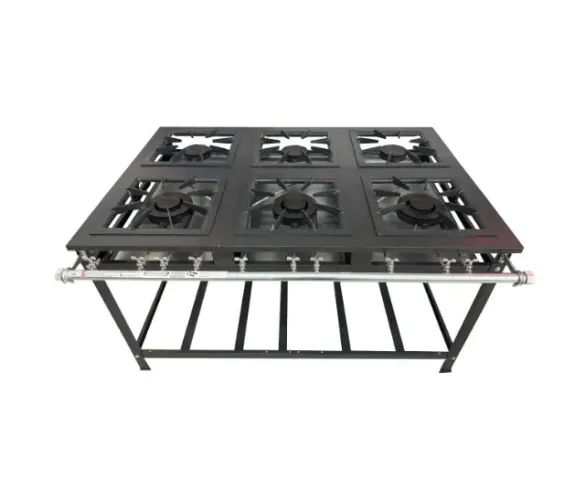 Fogão Industrial 6 Bocas 40x40 Perfil 7cm Baixa Pressão 3 QDuplo e 3QSimples
