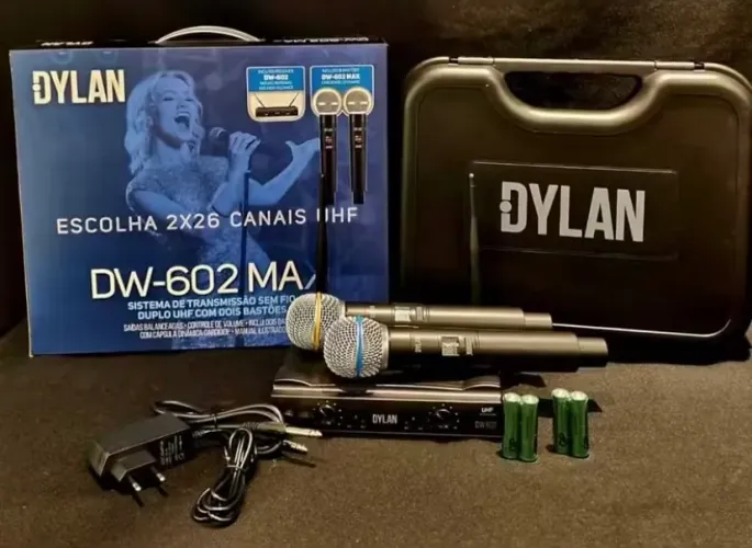 Microfone sem Fio Duplo Dylan DW-602 MA