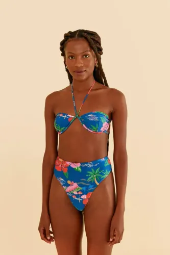 Biquíni Farm Meia Taça Estampado Rio De Flor