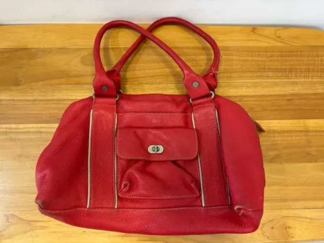 Bolsa Couro Uncle K Vermelha [usada] Ótimo estado Bolsa Couro Feminina Unclek Original