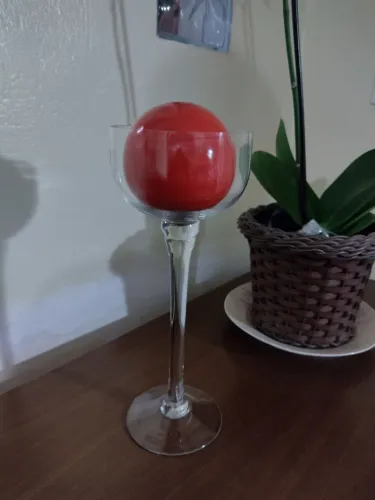 Castiçal Alto em Vidro