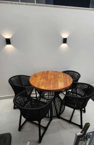 Mesa de 4 cadeiras em corda náutica 