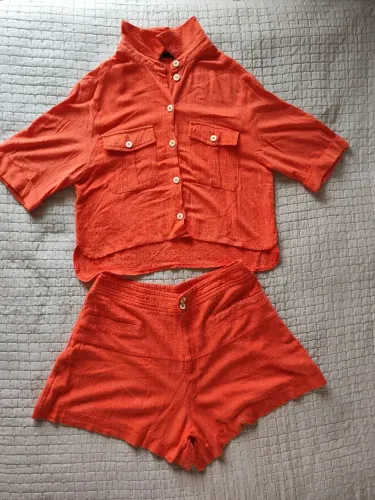 Conjunto de verão cor Coral