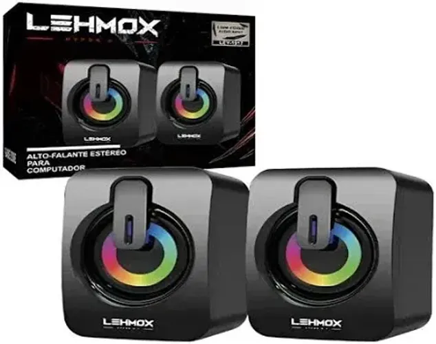 Caixa De Som Gamer Led P/ Computador Modelo Ley-1917 Cor Preto 110v/220v