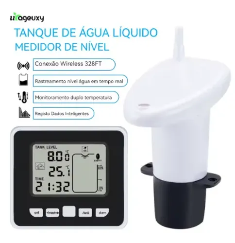 Medidor de nível líquido ultrassônico sem fio para tanque de água
