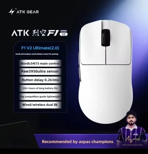 Mouse ATK F1 V2 ULTIMATE (LACRADO NA CAIXA! NOVO SEM USO)