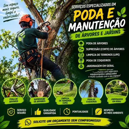 ? Poda de Árvores, Coqueiros, Limpeza de Terrenos e Jardinagem