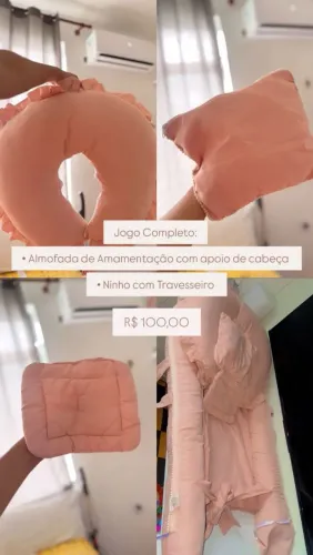 Kit Infantil Completo (Ninho+Travesseiro+Almofada de amamentação com apoios de cabeça)