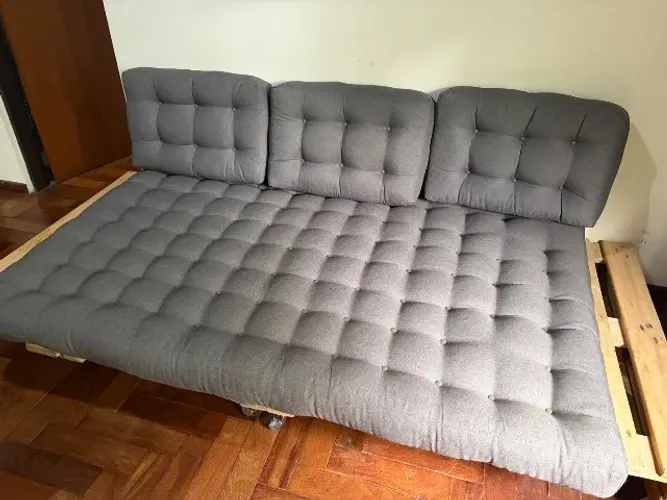 Sofá cama futon D33 sarja cinza 
