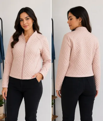 Jaqueta feminina Angelina metalassê rosa
