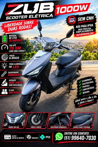 Scooter elétrica sem CNH 1000w