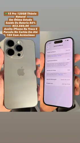 iPhone 15 Pro 128GB Cinza - Aparelho Usado