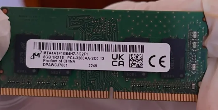 Micron 8GB SODIMM DDR4 3200 PC4 1Rx16 MTA4ATF1G64HZ-3G2 260 pinos SO-DIMM Notebook