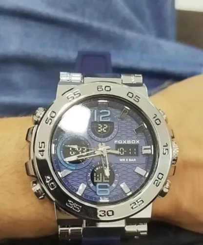 Relógio Foxbox masculino prateado