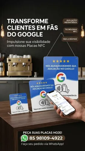 Placas NFC de avaliação do Google