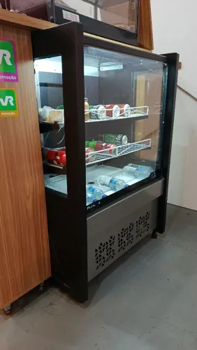 Balcão Refrigerado Placa Fria 0,8m Polar PBR080 Preto Platinum - 110v